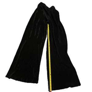 Black herringbone wide leg palazzo pants-s